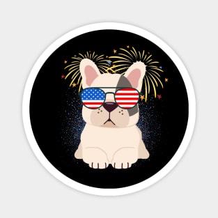 Cool Dog USA flag Patriotic 4th July independence day coolest shirt for july forth Magnet